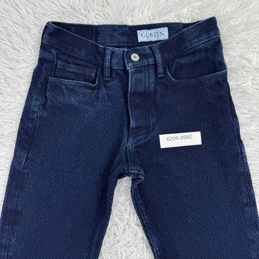 Gustin Pants Mens 31 Blue Monster Sashiko Dobby‎ 5 Pocket Straight Leg 28x30